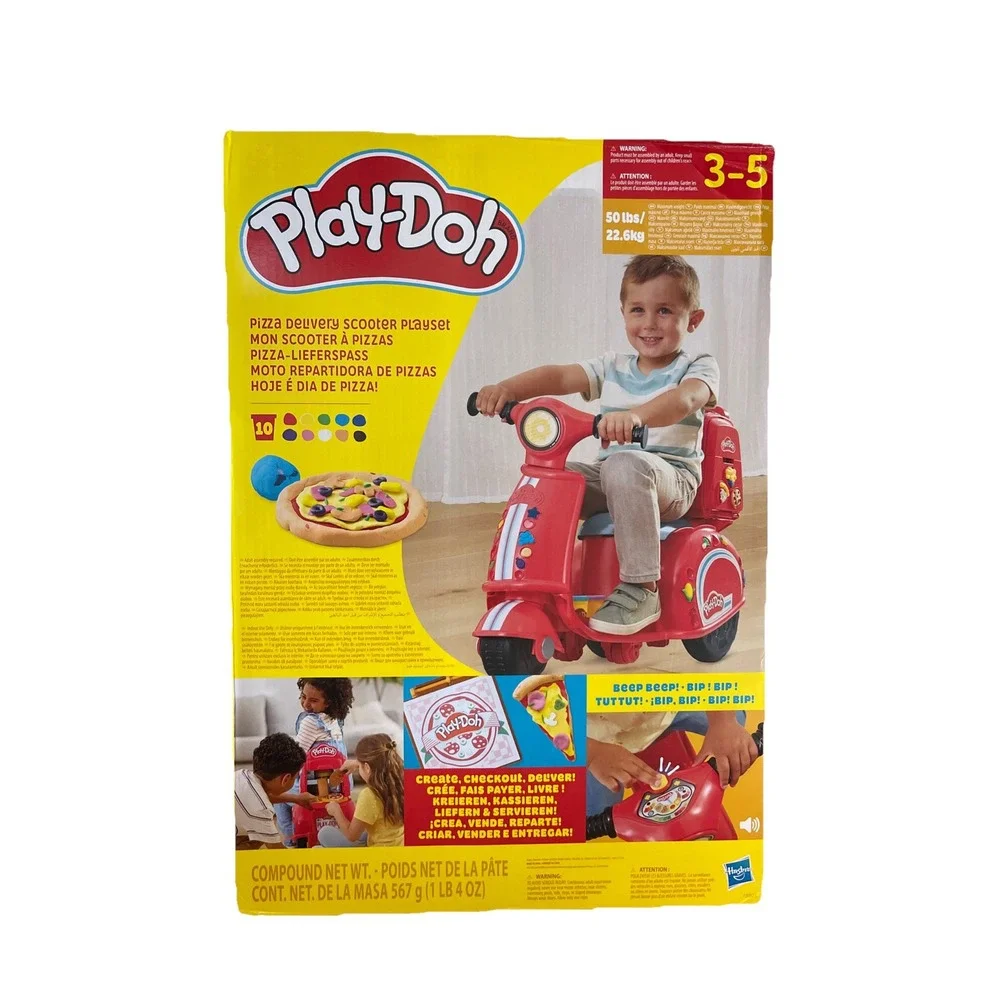 Play-Doh Pizza Delivery Scooter Playset,‎ Large Ride-On Play Toys, Ages 3-5 NEW